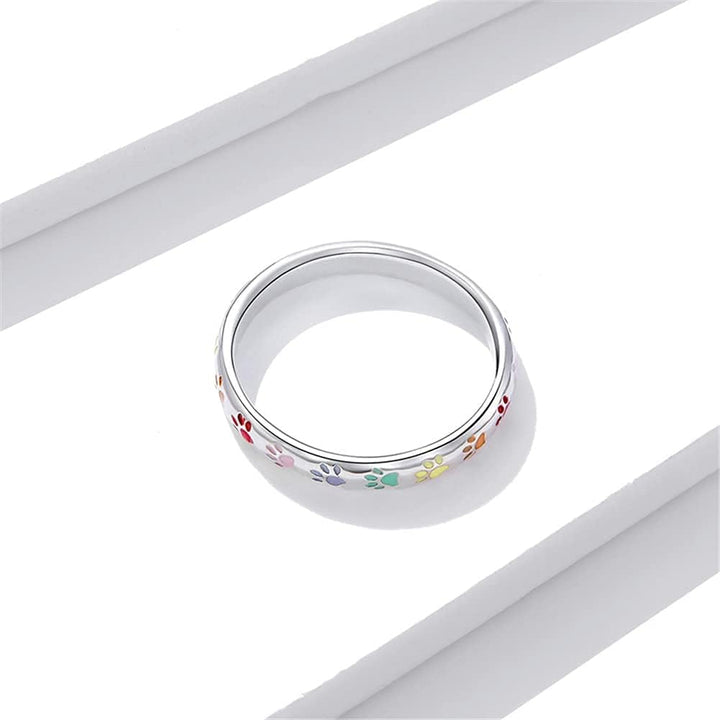 Sterling-Silberring mit Pfoten-Design