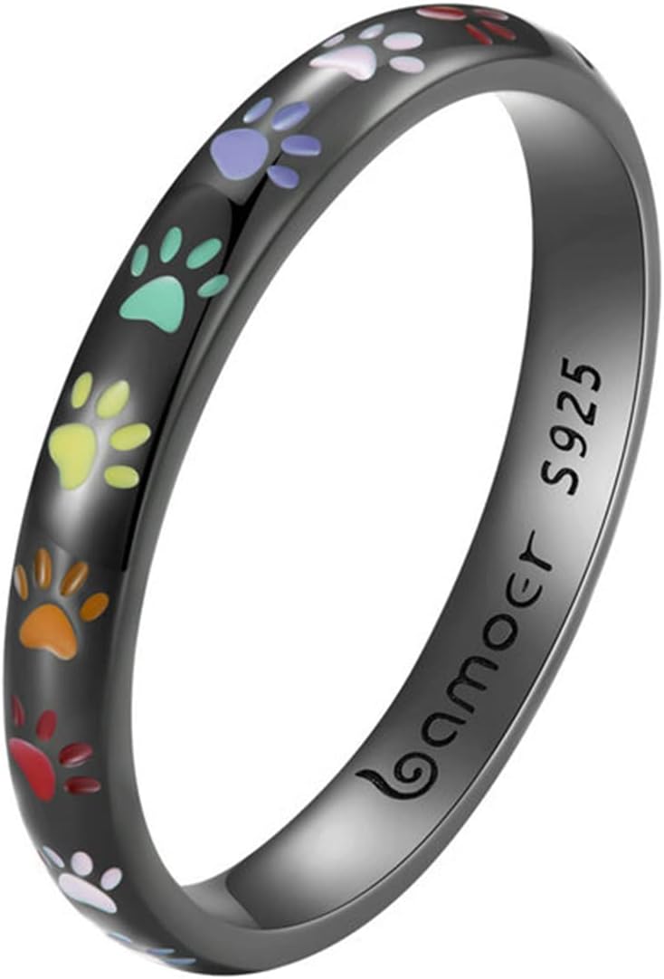 Sterling-Silberring mit Pfoten-Design