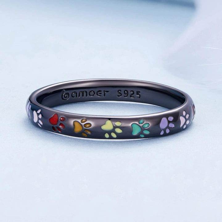 Sterling-Silberring mit Pfoten-Design