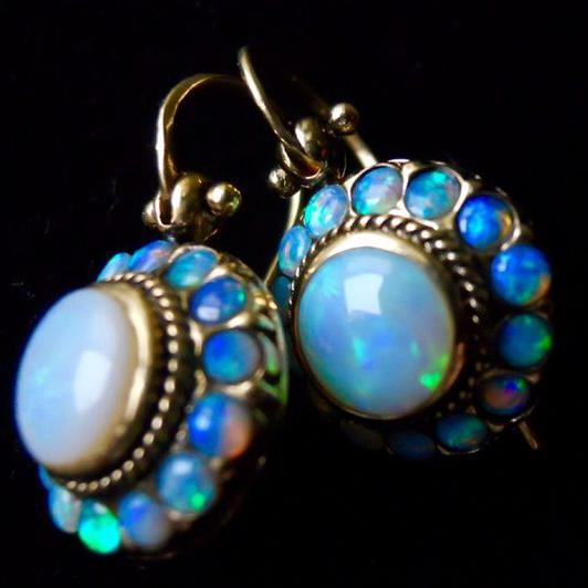 Vintage Ohrringe Opal