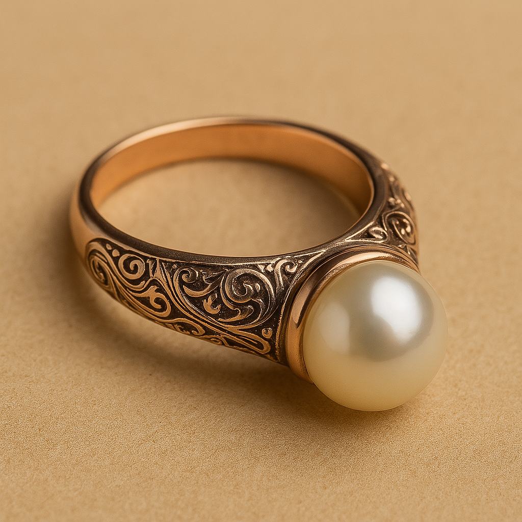 Vintage Goldring mit Perle