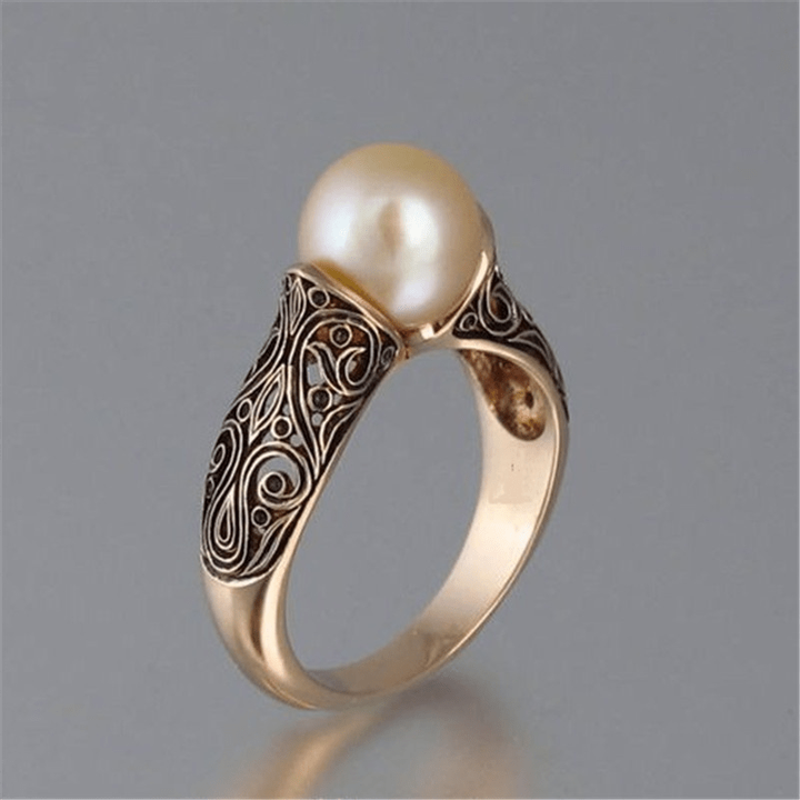 Vintage Goldring mit Perle